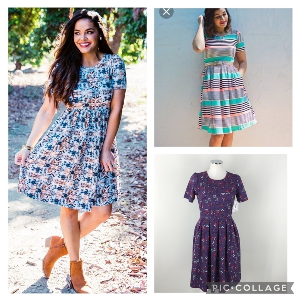 LuLaRoe Amelia Short Sleeve Dress with pockets women’s size large